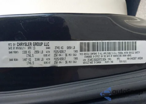 2013 Chrysler Town & Country Touring из США, поврежденный, VIN 2C4RC1BG6DR721854